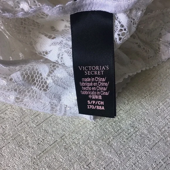 Victoria Secret’s Very Sexy Palm Lace Bodysuit Teddy Silver Ivory Unlined Small - Picture 10 of 12